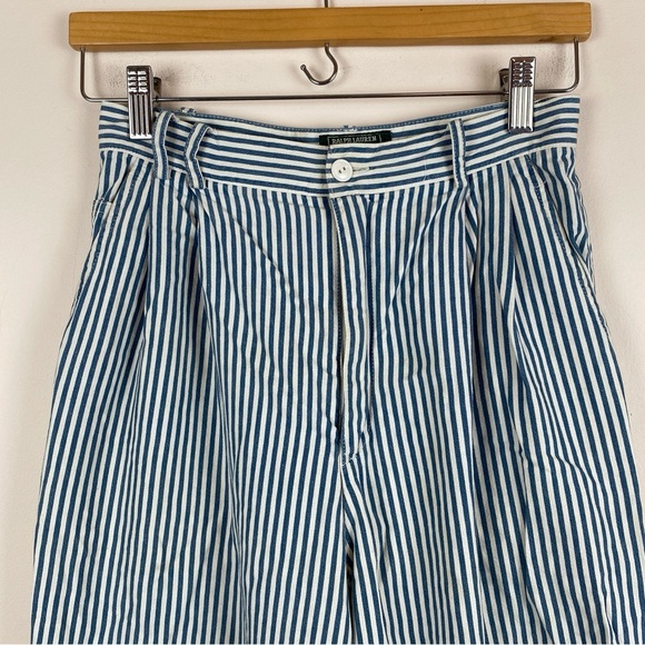 Vintage Ralph Lauren Country Pleated High-Waisted Hickory Stripe Pants - Picture 4 of 12